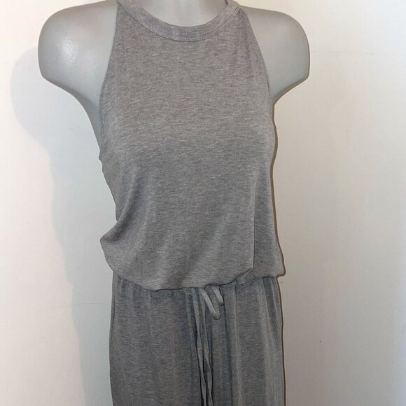 GAP Pants - GAP jumpsuit sleeveless wide leg drawstring waist viscose gray medium